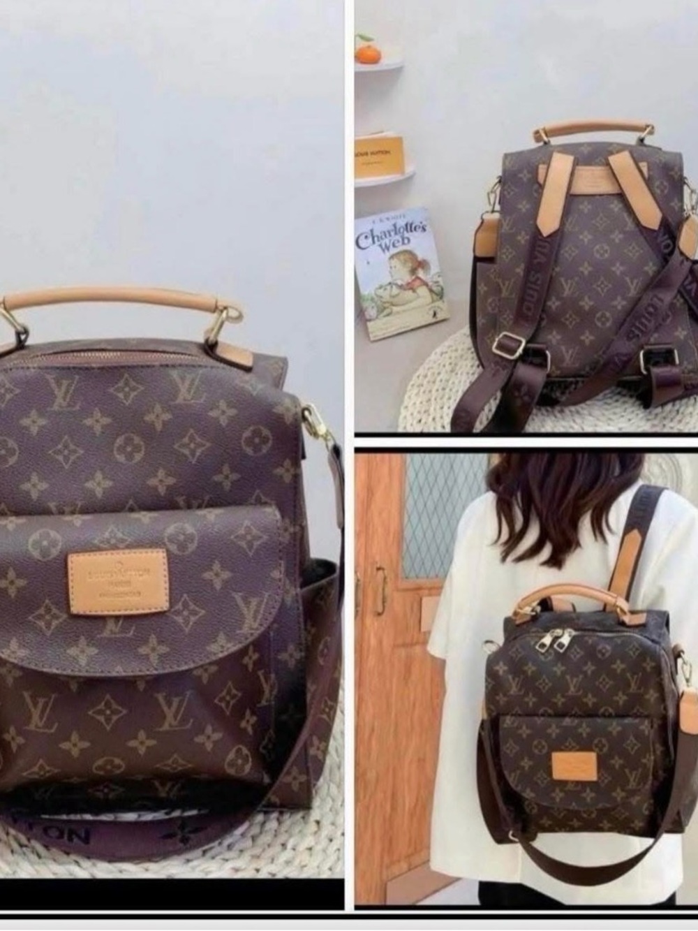 Luxury Monogram Brown Canvas Backpack - Designer Style